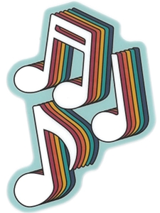 Rainbow Music Notes Sticker