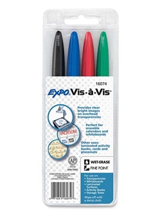 Expo Vis-a-Vis Wet Erase Marker Set