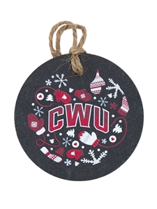 CWU Slate Holiday Ornament