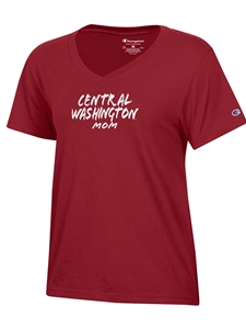 Central Mom Crimson Vneck Tee