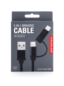 Black 2-in-1 Braided Cable