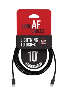 Long AF Cables 10ft - USB-C to Lightning