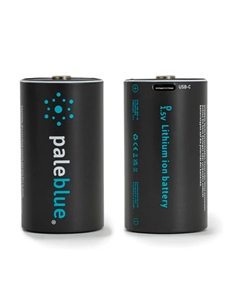 Pale Blue Rechargeable Batteries D 2 Pack