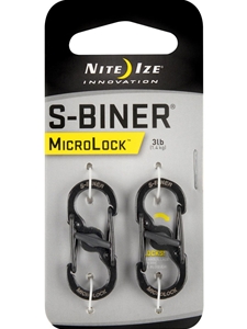 S-BINER MICROLOCK 2-PK BLACK