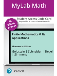 IA:MATH 130: MYLAB MATH FOR FINITE MATHEMATICS & ITS APPLICATIONS