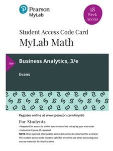 IA:BUAN 406/506: BUSINESS ANALYTICS W/MYLAB STATISTICS