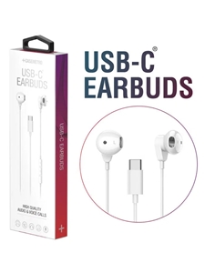 USB-C Earbuds with Remote & Mic � White