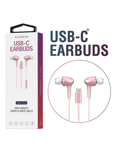 USB-C In-Ear Earbuds with Remote & Mic � Rose Gold