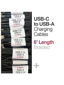 6' USB-C to USB-A Cables - Black