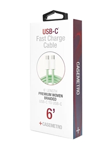 6' USB-C TO USB-C FAST CABLE - GREEN