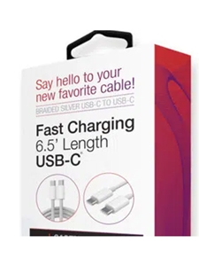 6' USB-C TO USB-C FAST CABLE - SILVER