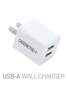 DUAL USB-A WALL CHARGER - WHITE