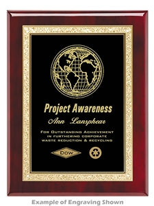 Rosewood Plaque with Black/Gold Plate (Customizable)