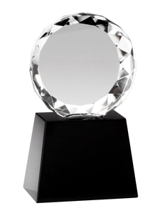 Circle Crystal Award with Black Base
