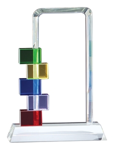 Billboard Crystal Award with Colored Blocks