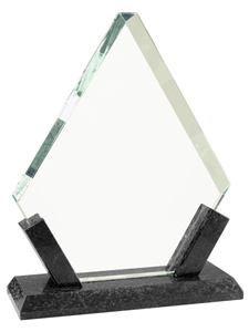 Diamond Glass with Black Marble Base Award