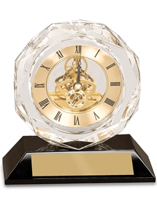 Crystal Clock with Black Crystal Base