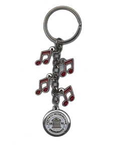 Music Note and Seal Charm Keychain