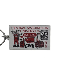 Julia Gash Pressed Wood Keychain