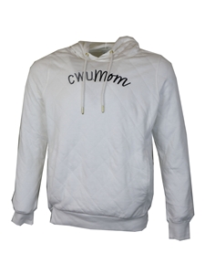 CWU Mom Quilted White Pull Over