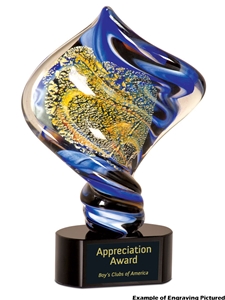 Diamond Twist Art Glass Award (Customizable)