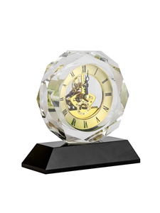 Crystal Clock with Black Crystal Base (Customizable)