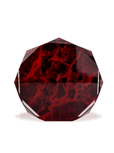 Acrylic Red Marbled Octagon Award (Customizable)
