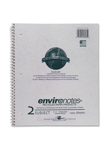 2 Subject Recycled Spiral Notebook