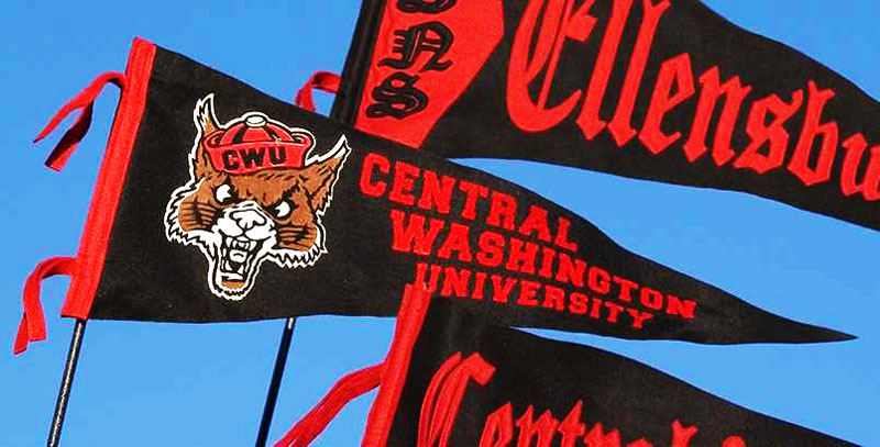 retro central washington university pennants